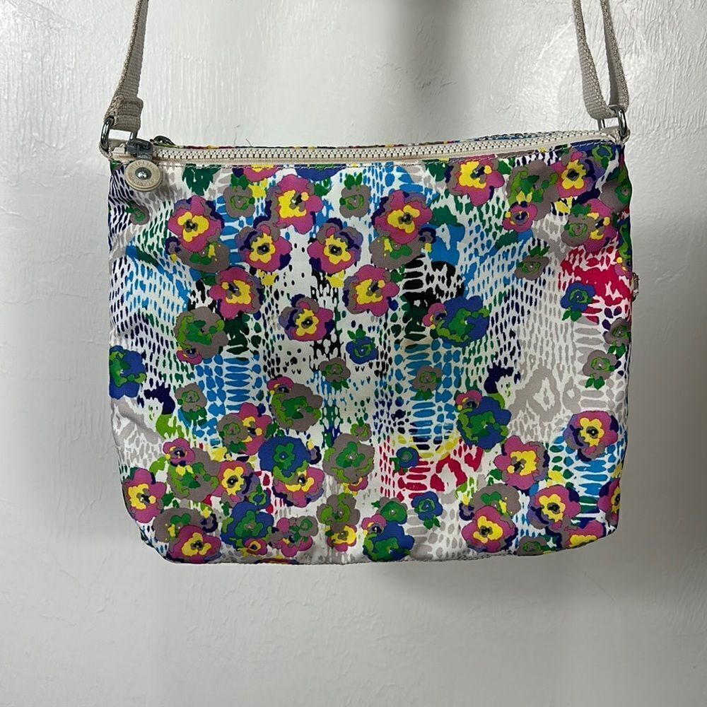 Kipling Alvar Colorful Daisy Dance Lightweight Tote Crossbody Bag - Picture 3 of 6